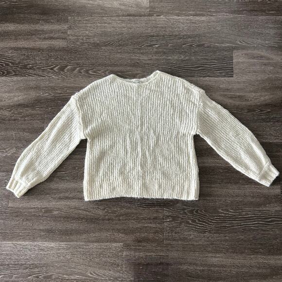 Reformation Kaya Oversized Baby Alpaca Wool Sweater Cream Sz XS Cozy Chunky Knit - Picture 2 of 16